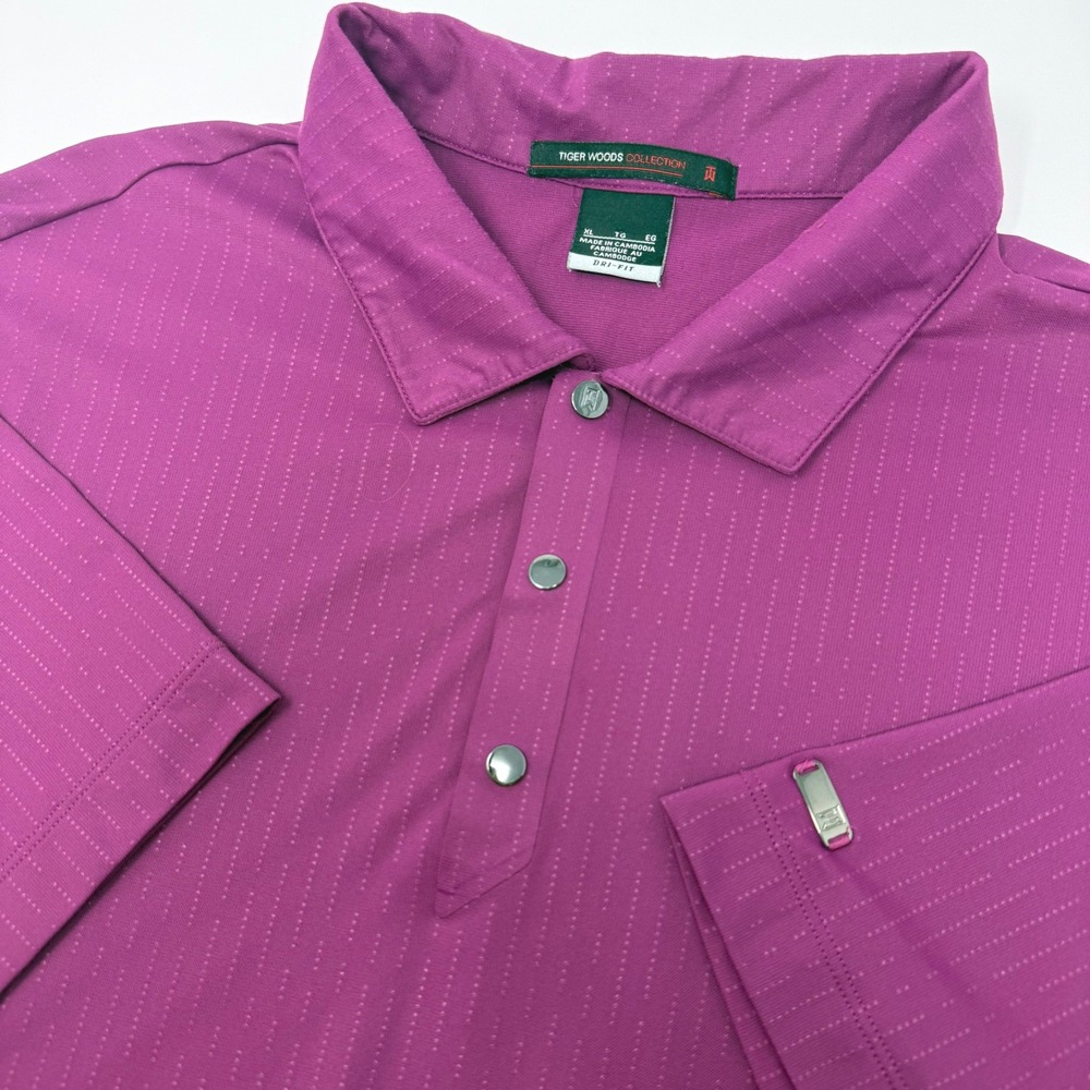 Nike‎ Tiger Woods Collection Mens XL Dri-FIT Golf Polo Berry Purple 416673-609